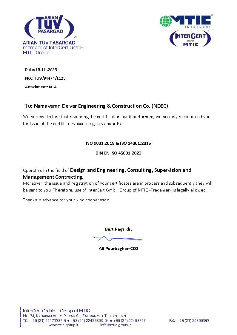 Quality Management Certificate ISO 9001:2015 & ISO 14001:2015 DIN EN ISO 45001:2023
